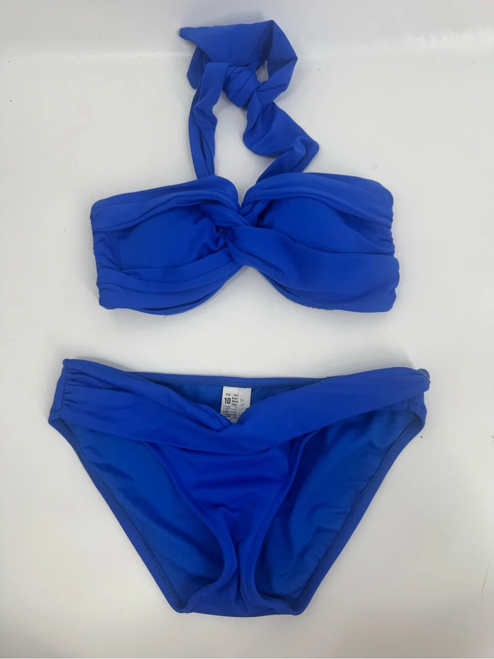 Seafolly Halter Bandeau Bikini Set Blue Size 10